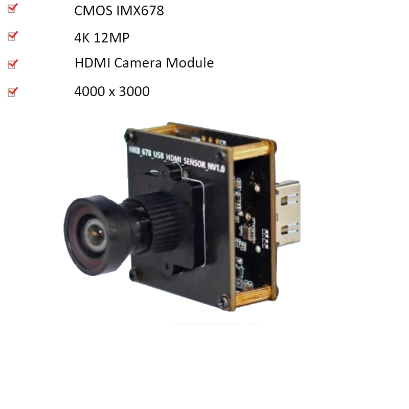 

4K 12MP HDMI Camera Module IMX678 Sensor high-definition Scanning Vending Machine H.264 MJPEG YUY2