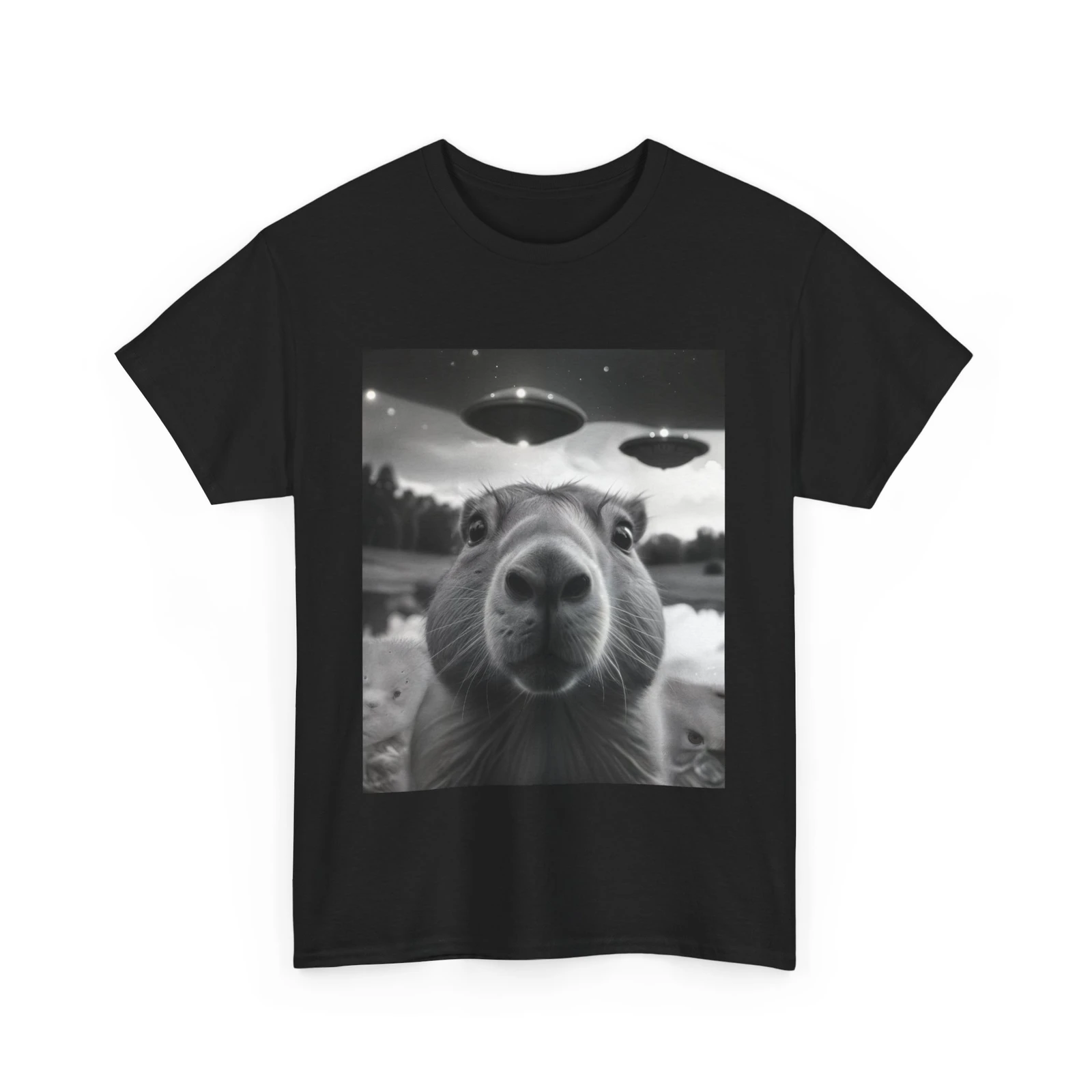 Capybara Space Shirt, Capybara Rodents Lovers Zookeeper Flying Saucer Shirt