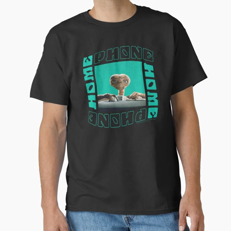 

Retro Box Outline Vintage Sic-Fi E.T. The Extra Terrestrial gift t shirt Retro Cartoon Alien Graphic clothes All size Tops S-6XL