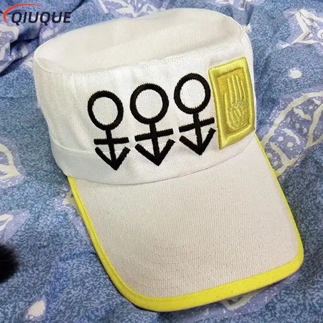 JoJo's Bizarre Adventure Cosplay Hat Jotaro Kujo Joseph Caps jojos Army Military Hats JOJO Caps with Badges Anime Around Props image 6
