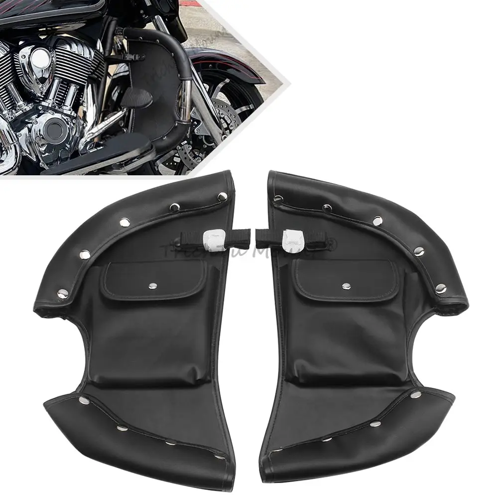 Motorcycle Highway Crash Bar Lowers Chaps Leg Warmer Wind Deflectors Engine Guard Bags For Indian Chief Vintage Chieftain 14-25