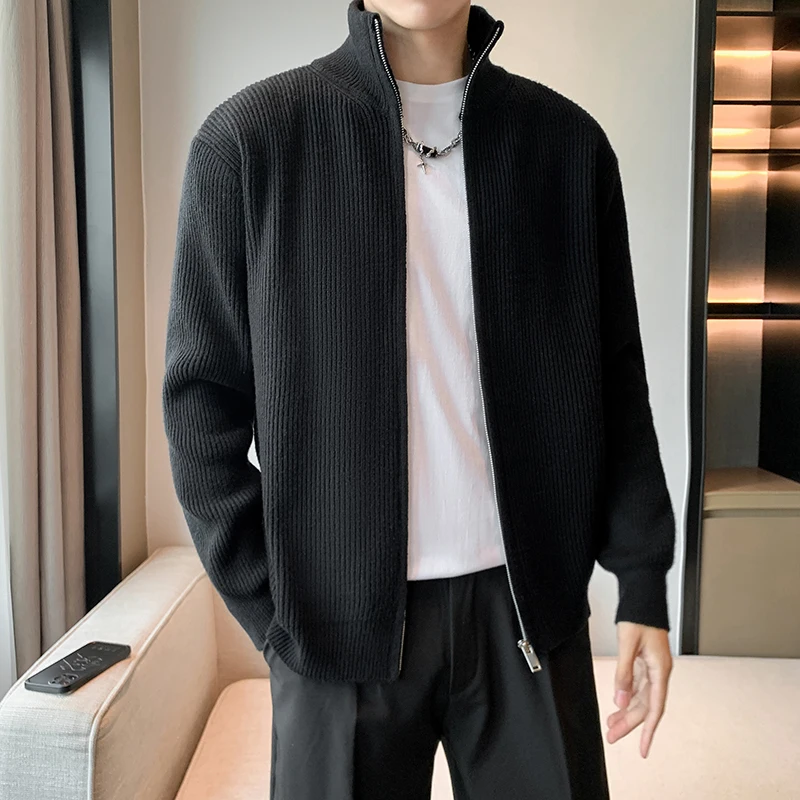 

Autumn Winter Large Size 300 Pou Hong Kong Sle Zipper Sweater Men's New Loose Lazy Sle Top Polyester Fiber Long Sve