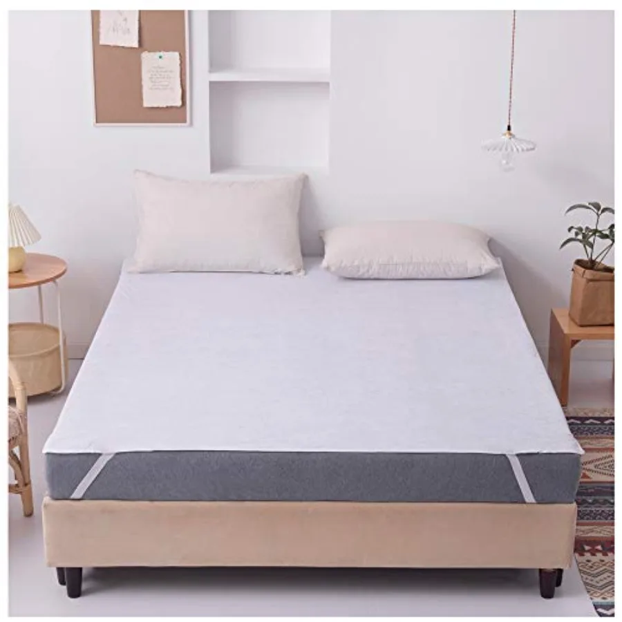 

Mattress Topper Protector Pad, Waterproof Breathable Anchor Bands Cotton Mattress Protector Vinyl Free Hotel Quality