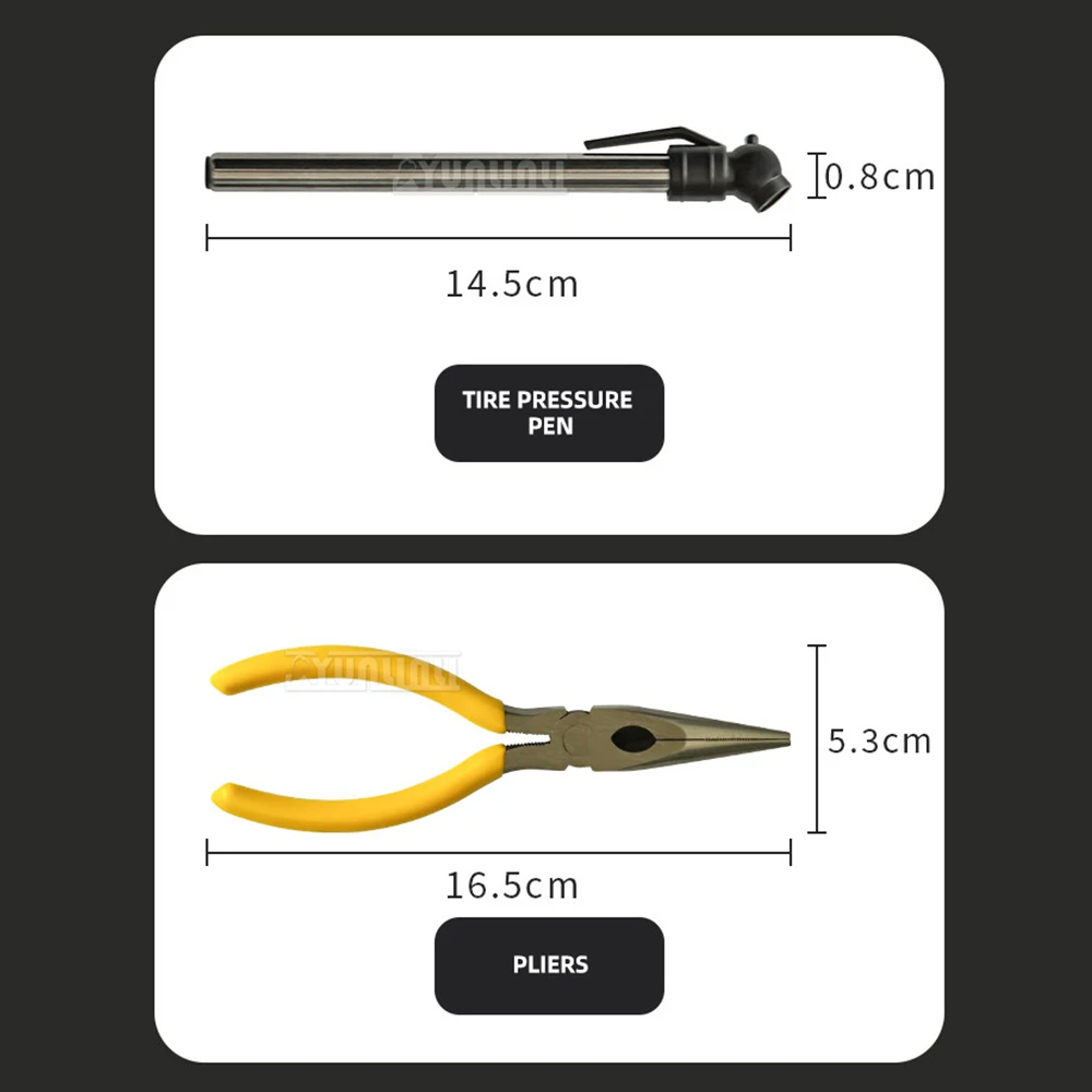 Motorcycle & Off-Road Vehicle Tubeless Tire Rapid Repair Tool Set, 91-Piece Car Tire Repair Kit