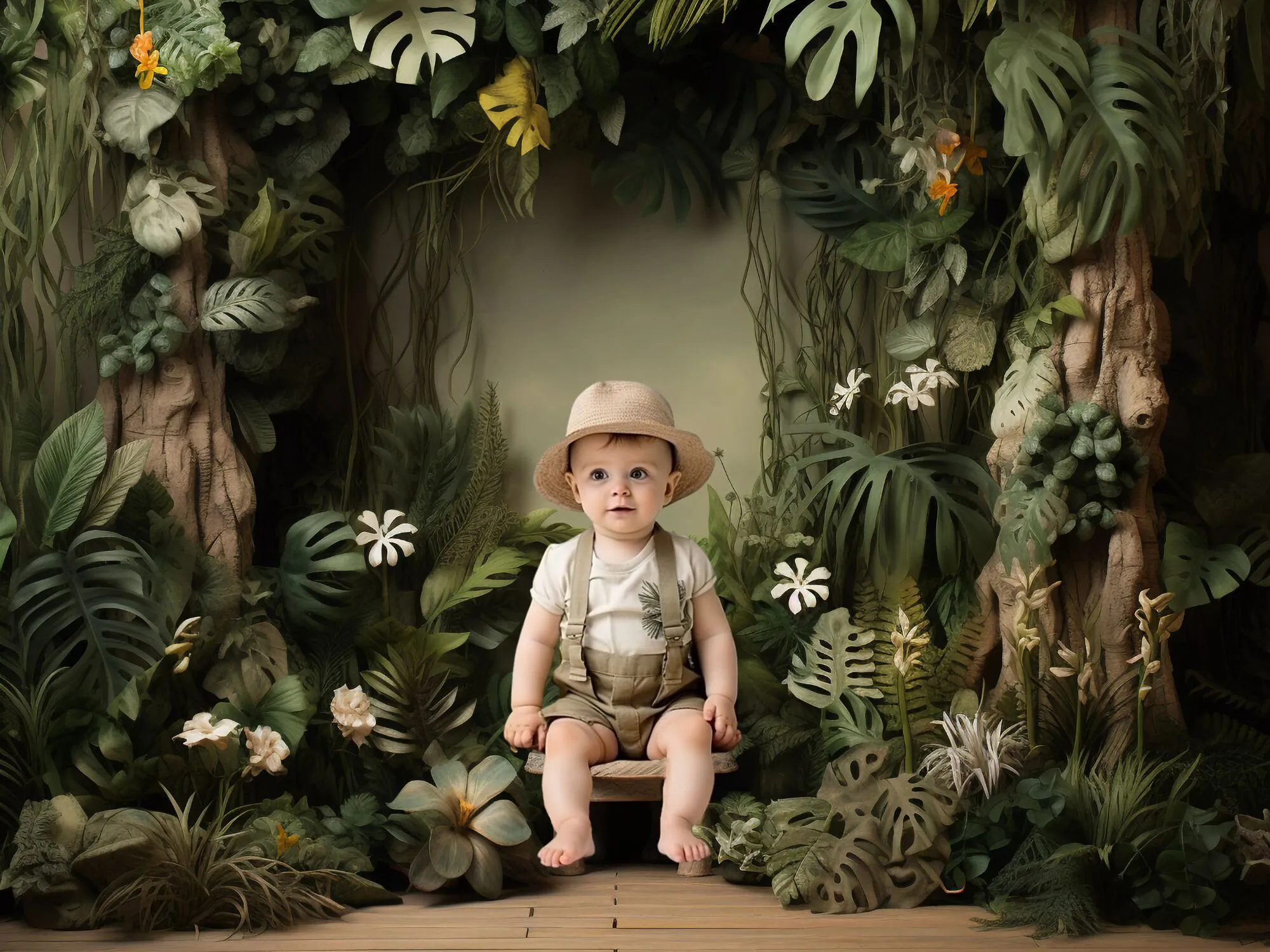 Mehofond Photography Background Tropical Jungle Safari Animals Kids Birthday Cake Smash Portrait Decor Backdrop Photo Studio