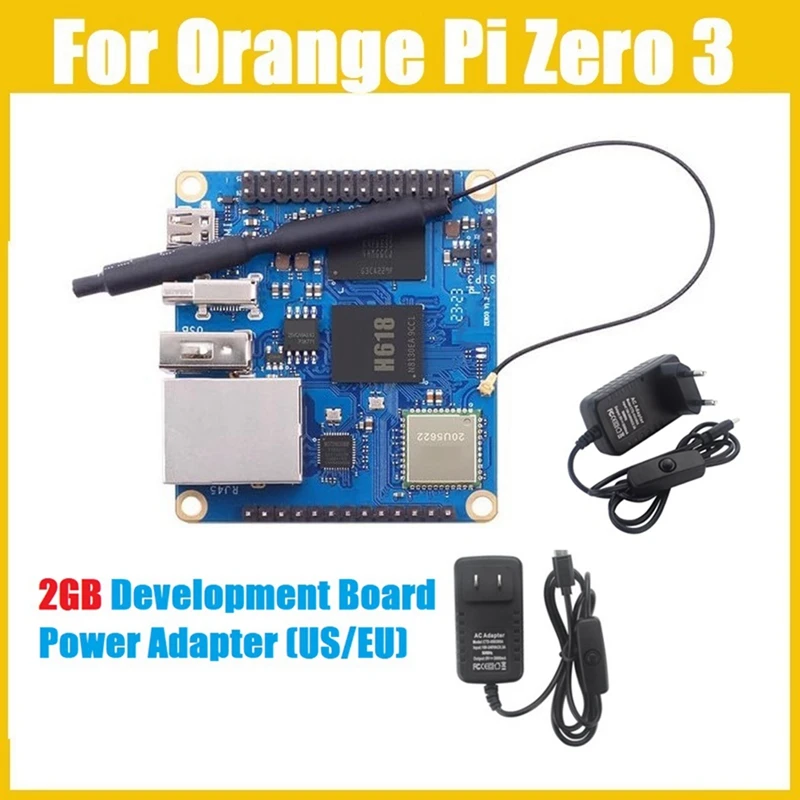 For Orange Pi Zero 3 Development Board 2GB H618 Wifi5+BT 5.0 Gigabit LAN For Android 12 Debian12 Ubuntu22.04