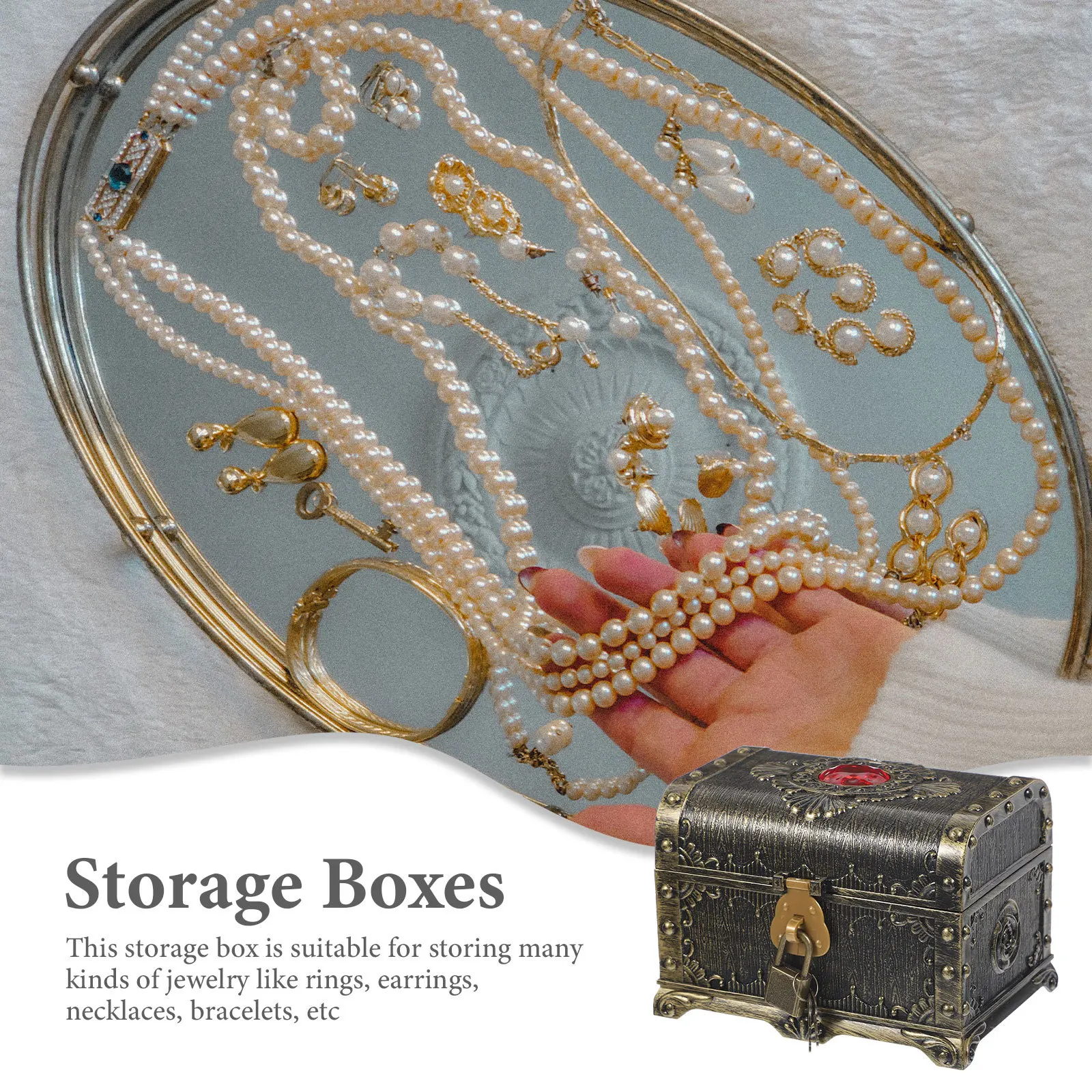 

1 Plastic Red Treasure Chest Vintage Style Storage Box for Jewelry Candy Collectibles Organizer Trinket Display Decorative