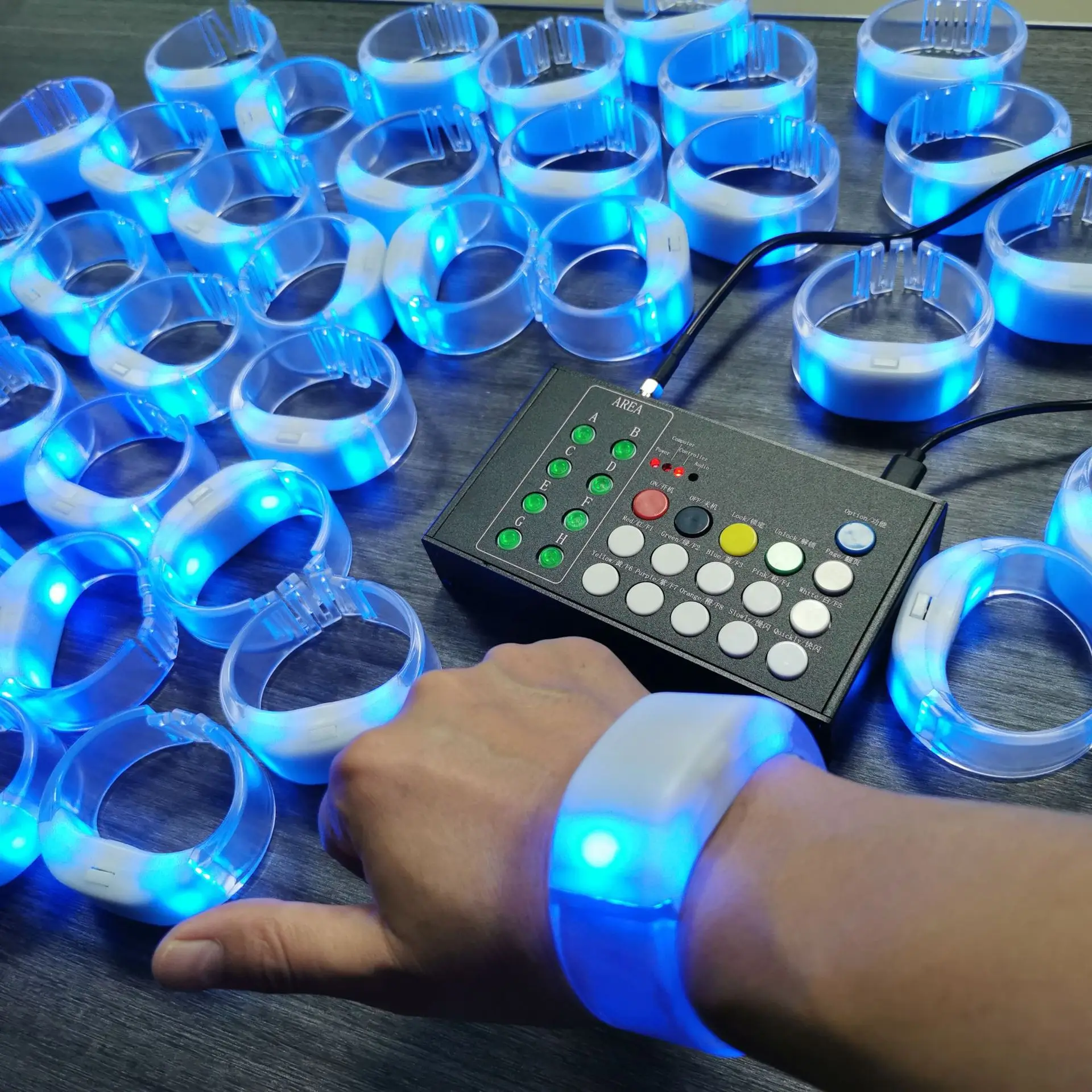 Led TPU Bracelets With or without 24Keys Remote Controller