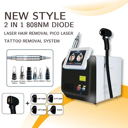 3500W 1064 755 808nm Diode Laser hair removal Machine 2 in 1 Q-switched picosecond laser tattoo removal Equipment carbon peel