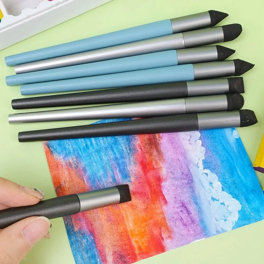 3Pcs Soft Sponge Head Oil Pastel Blending Pen Washable Reusable Smudge Pen Wipe Lightweight Pastel Rubbing Brush