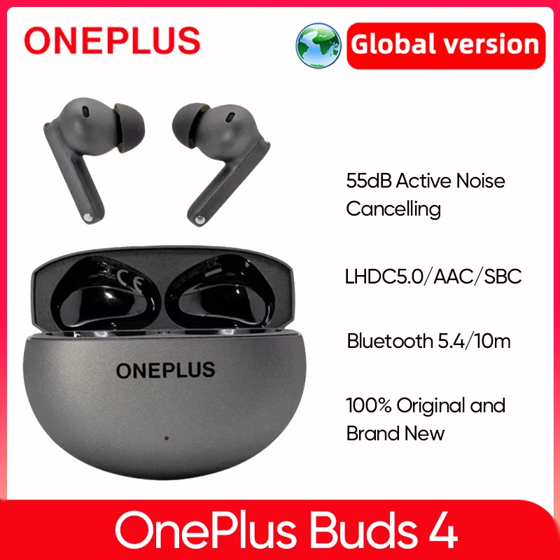 OnePlus Buds 4, настоящие беспроводные наушники дальнего действия 55 дБ, IP55, водонепроницаемые портативные наушники с искусственным вызовом и шумоподавлением, глобальная версия OnePlus Buds 4, настоящие беспроводные наушники дальнего действия 55 дБ, IP55, водонепроницаемые портативные наушники с искусственным вызовом и шумоподавлением, глобальная версия