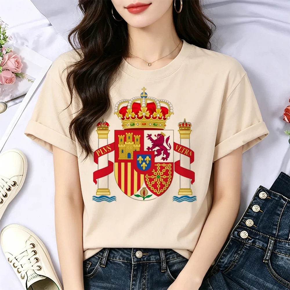 Camiseta de España para chica, ropa de calle vintage, camisetas gráficas, moda coreana, estética gráfica barata