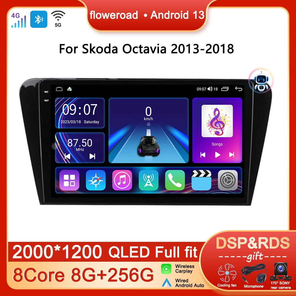 

Car Radio Multimedia Player For Skoda Octavia 2013 2014 2015 - 2018 Android Apple Carplay GPS Navigation DSP Stereo 4G WIFI 2DIN