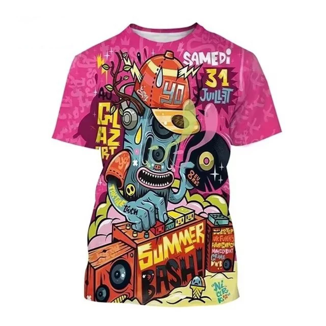 New Graffiti 3D Print T-Shirts Men's Crew Neck Short Sleeve T Shirt Oversized Hip Hop Streetwear Tees Harajuku Tops Man Clothing view 6