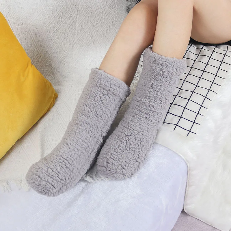 Sleep Socks Women Warm Moon Socks Padded Thickened Floor Socks Indoor Non-slip Socks Fall and Winter Long Socks Towel Sock