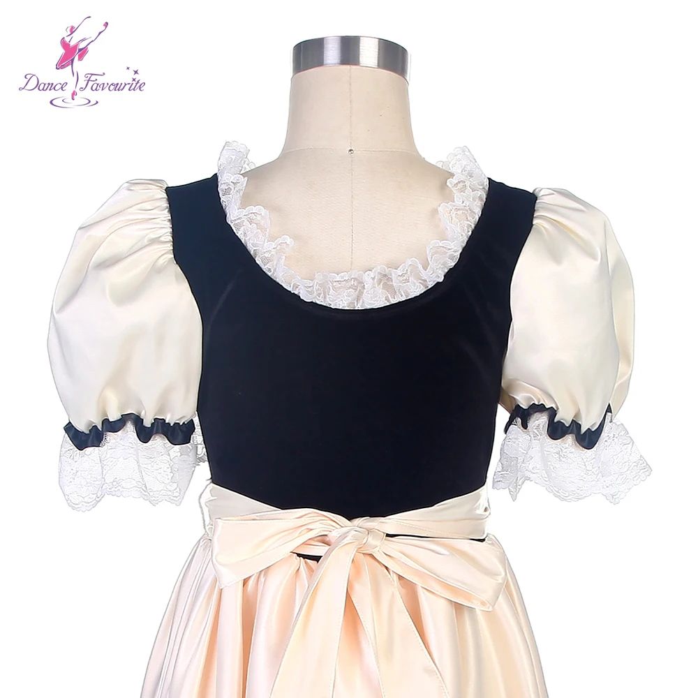 Dance Favourite Dance Kostüme 22119 Neues schwarzes Samtmieder Ballettkleid Elfenbeinkleid Romantisches Tutu Performance Mädchen Ballett
