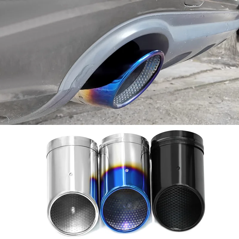 

2pcs/lot Stainless Steel Car Exhaust Straight Tail Pipe Tips Exhaust Trim Cover For Audi Q7 4L SQ7 2007-2015 Car Accessories