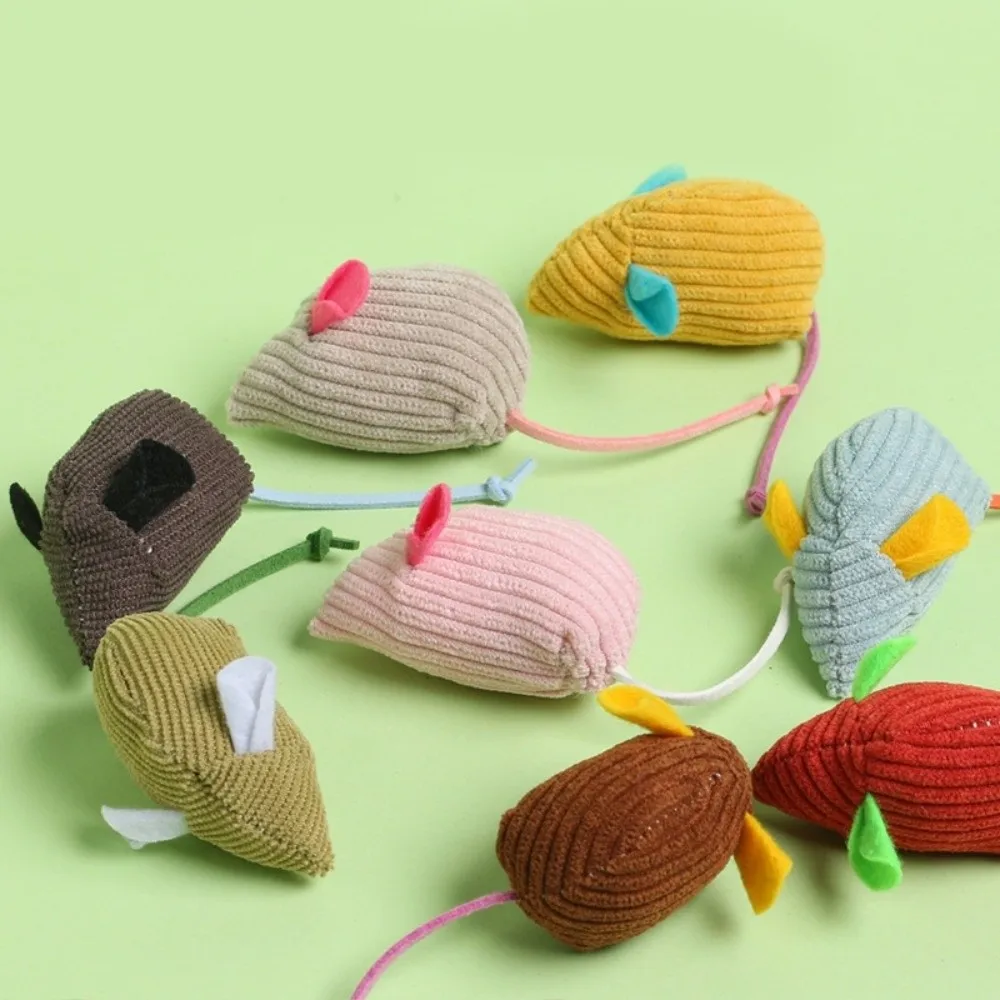 8pcs Funny Simulation Mouse Toy Bite-resistant Realistic Plush Kitten Toy Creative Interactive Cat Catch and Hunt Toy
