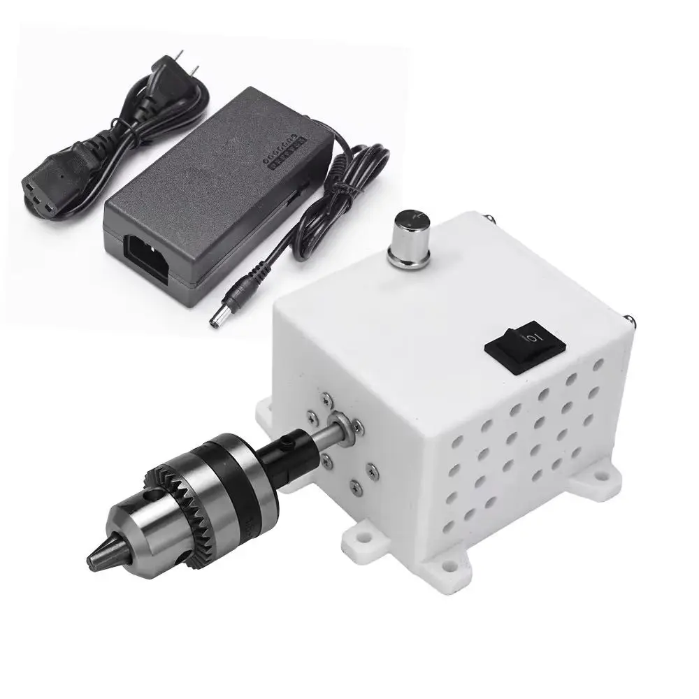 Electric Mini Bench Drill 24V 545 Brushed Motor, 30-600RPM Adjustable Speed Reversible Drill Press with Foot Switch for DIY Craf