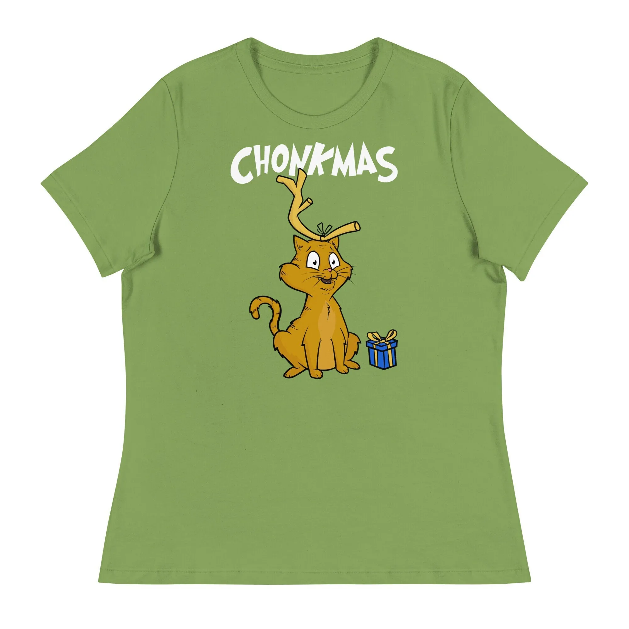 

Рождественская женская футболка CHONK Stole, забавный уродливый праздничный свитер для любителей кошек