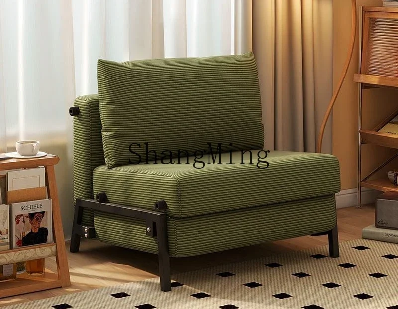 

SM home sofa bed folding dual-purpose single push-pull bed living room study balcony corduroy retro cloth
