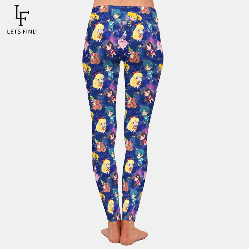 LETSFIND – Leggings taille haute pour femme, pantalon extensible, décontracté, avec personnage de dessin animé imprimé en 3D, nouvelle collection