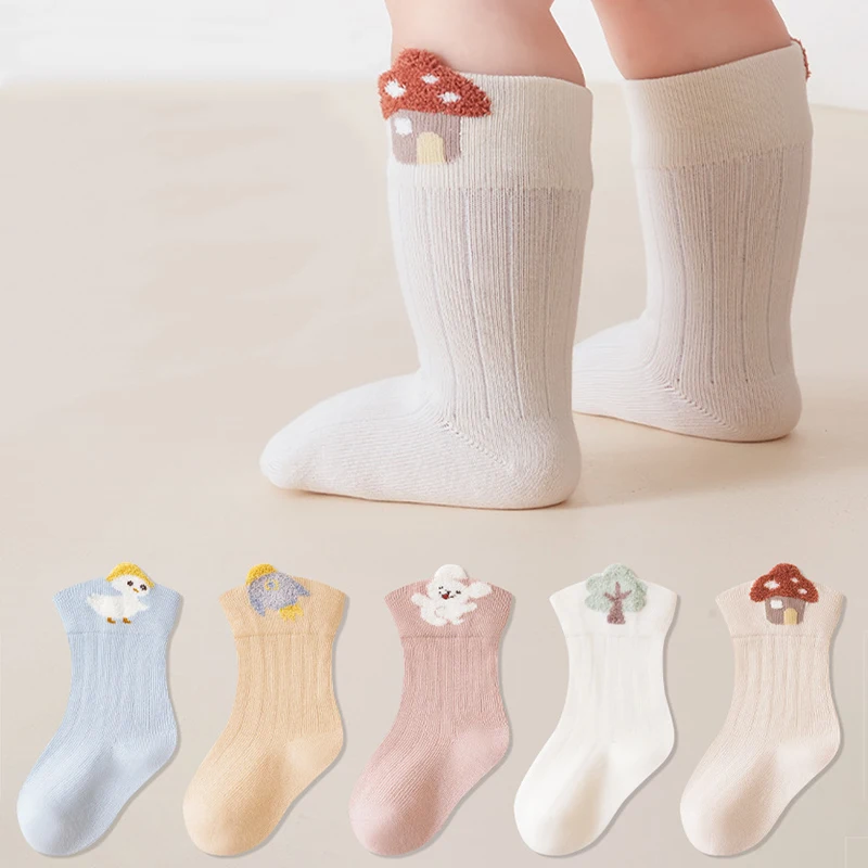 Cartoon Baby Socks Soft Cotton Newborn Toddler Socks Breathable Elastic Cuff Infant Socks For Boys Girls