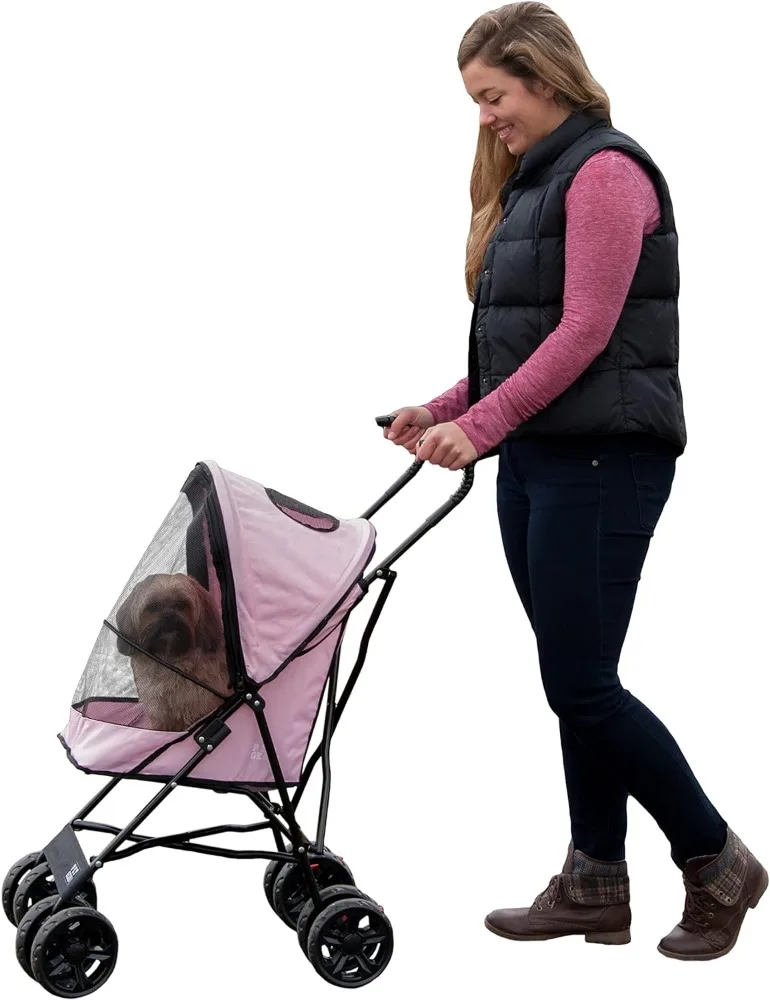 

Pet Gear Travel Lite Plus Stroller, Compact, Easy Fold, No Assembly Required, Large Wheels for Cats and Dogs Up To 15 Pounds