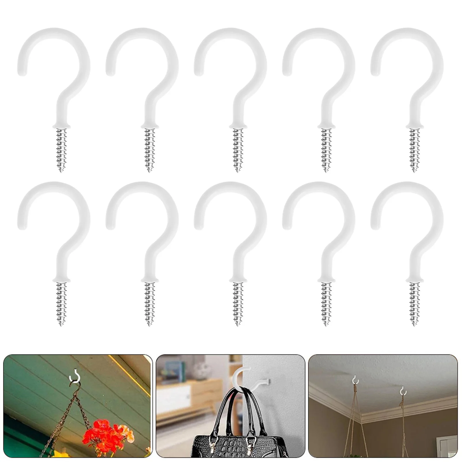 Question Mark Model Hanging Screw Hooks High Hardness Iron Hanging Hooks for Lamps Lanterns Clothes Towels