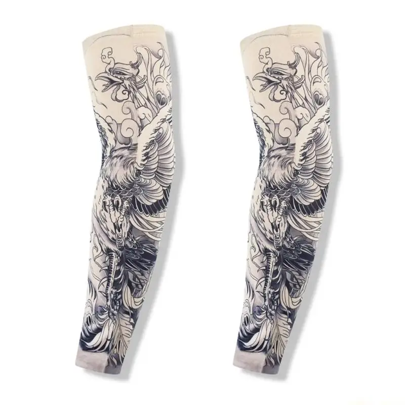 31BF Unisex Polyester Pattern Arm Sleeves For Halloween and Cosplay Con Sports Sun Sleeves