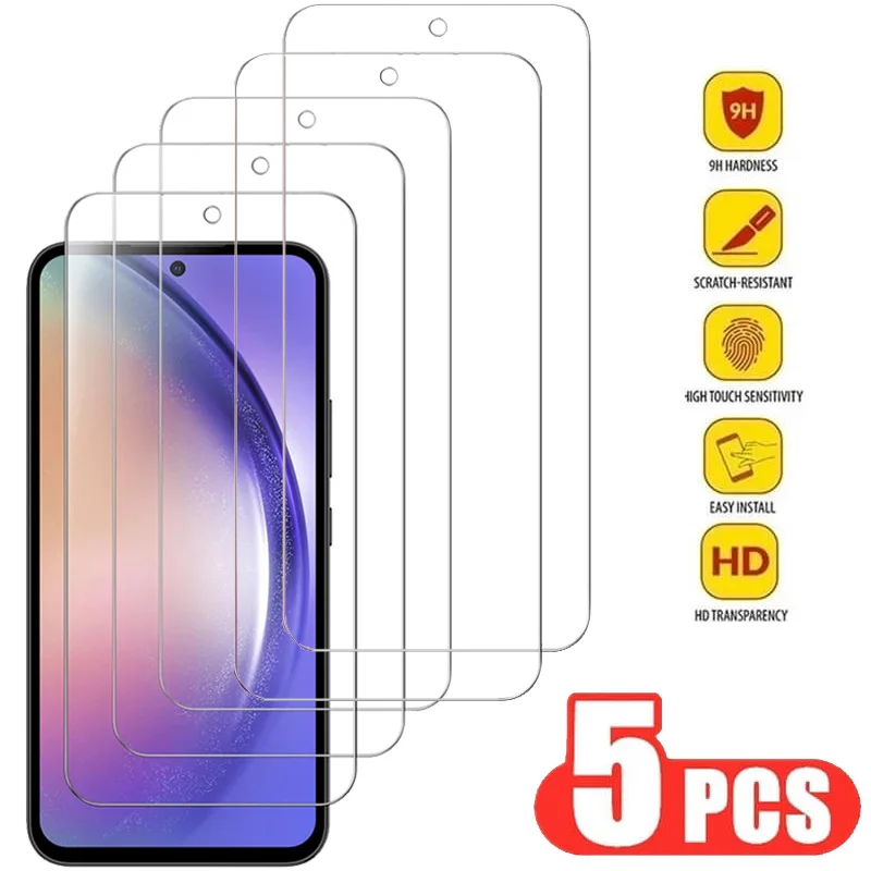 samsung a55, a35 a14 Tempered Glass for Samsung Galaxy A55 A14 A54 A34 s23 fe Screen Protector For Samsung A55 Camera Protection For Samsung A 55 A14 Mica Lamina samsung a55