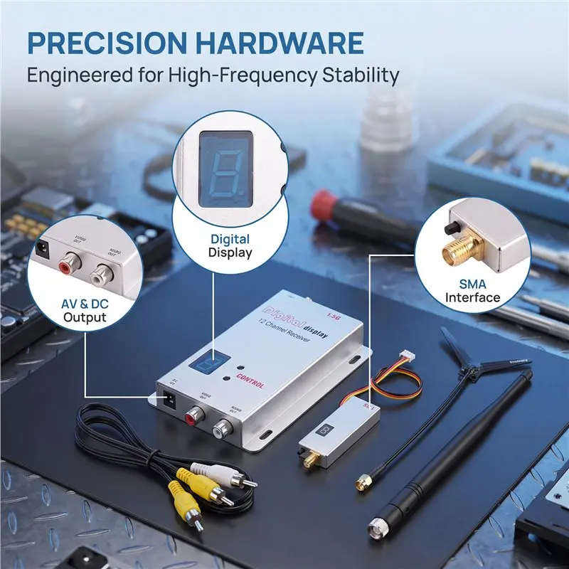 MACH-For FPV Video Transmitter Receiver 1.5G 2W For FPV VTX+ 1.5G VRX Kit 12CH 2000Mw For FPV Long Range RC Drone