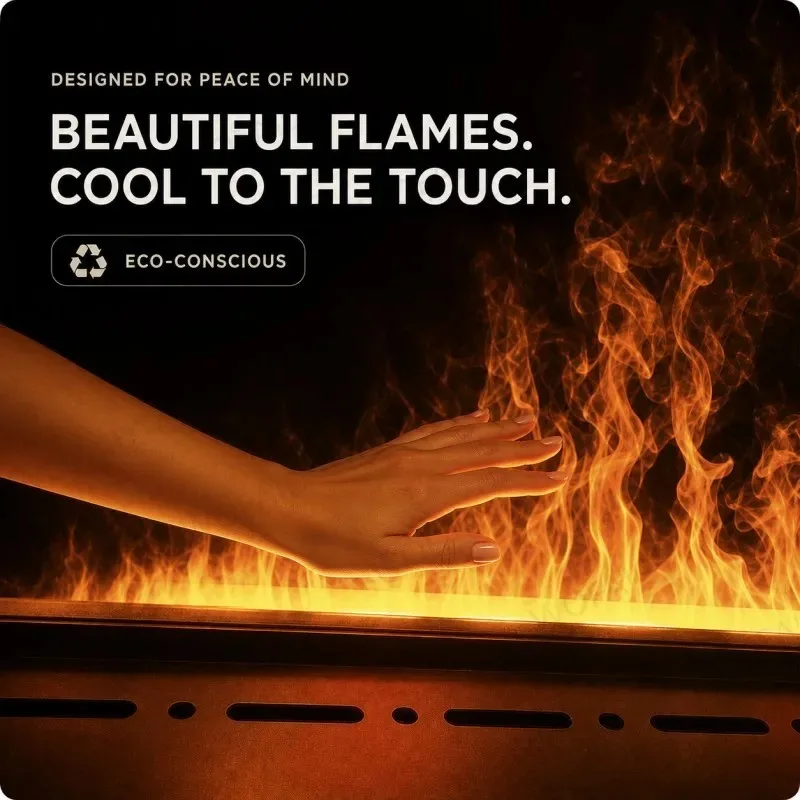 Multicolor Water Vapor Fireplace Electric Steam Fireplace Insert Remote Controlled Mist Level and Flame Color for TV Wall