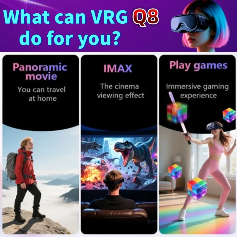الأصلي VRG Q8 VR الواقع الافتراضي VR نظارات صندوق جوجل كرتون سماعة VR خوذة نظارات ثلاثية الأبعاد للهواتف الذكية IOS أندرويد 5-7 "الهواتف الذكية