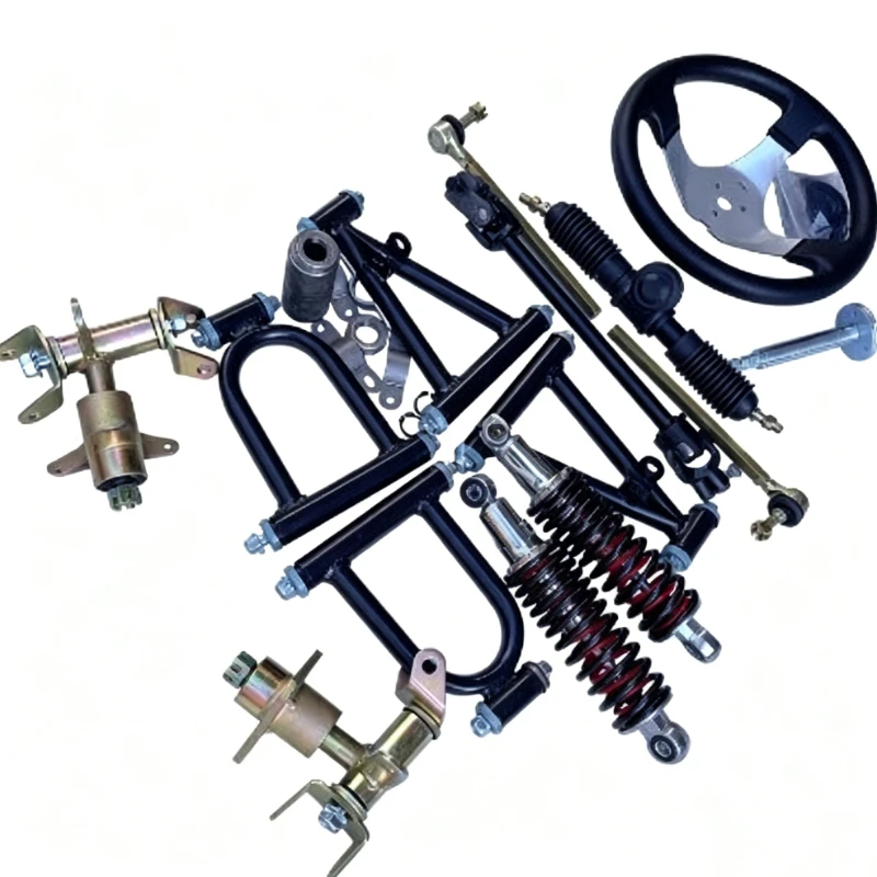 Suspension Steering Kit For ATV Kart With Double Spring Shock Absorber And Directional Mechanism Assembly