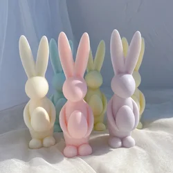 Egg Bunny Silicone Mold Long Eared Rabbit Silicone Candle Molds Heart Animal Wax Mould Easter Home Decor