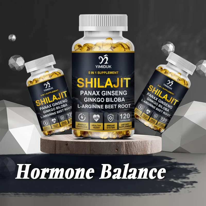 Ginseng Shilajit Original Capsules Immune System Brain Memory Function Health No Stress Male Hormone Balance