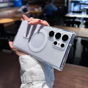 Asli untuk Casing Magnetis Magsafe untuk Samsung Galaxy S25 S24 S21 FE S22 Plus S23 Ultra Plus Penutup Tahan Guncangan Pengisi Daya Nirkabel 12 penjualan terbaik samsung z flip4 - №