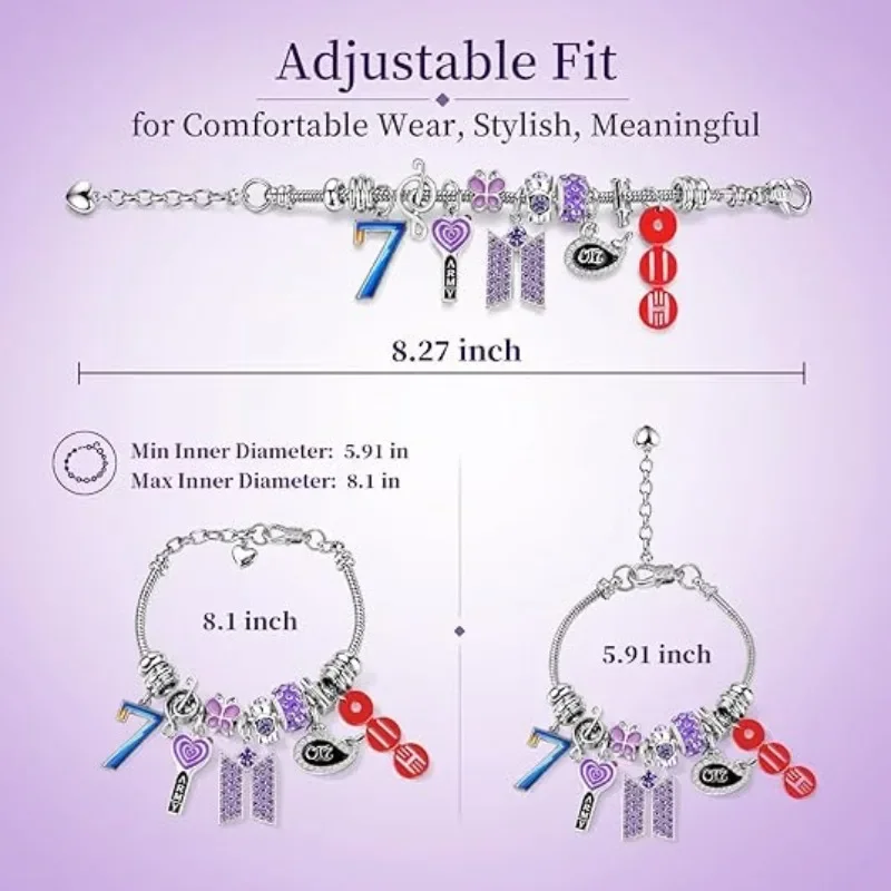 Cartoon BT21 Group Whale OT7ARMY Bead Bracelet Fan Merchandise view 4