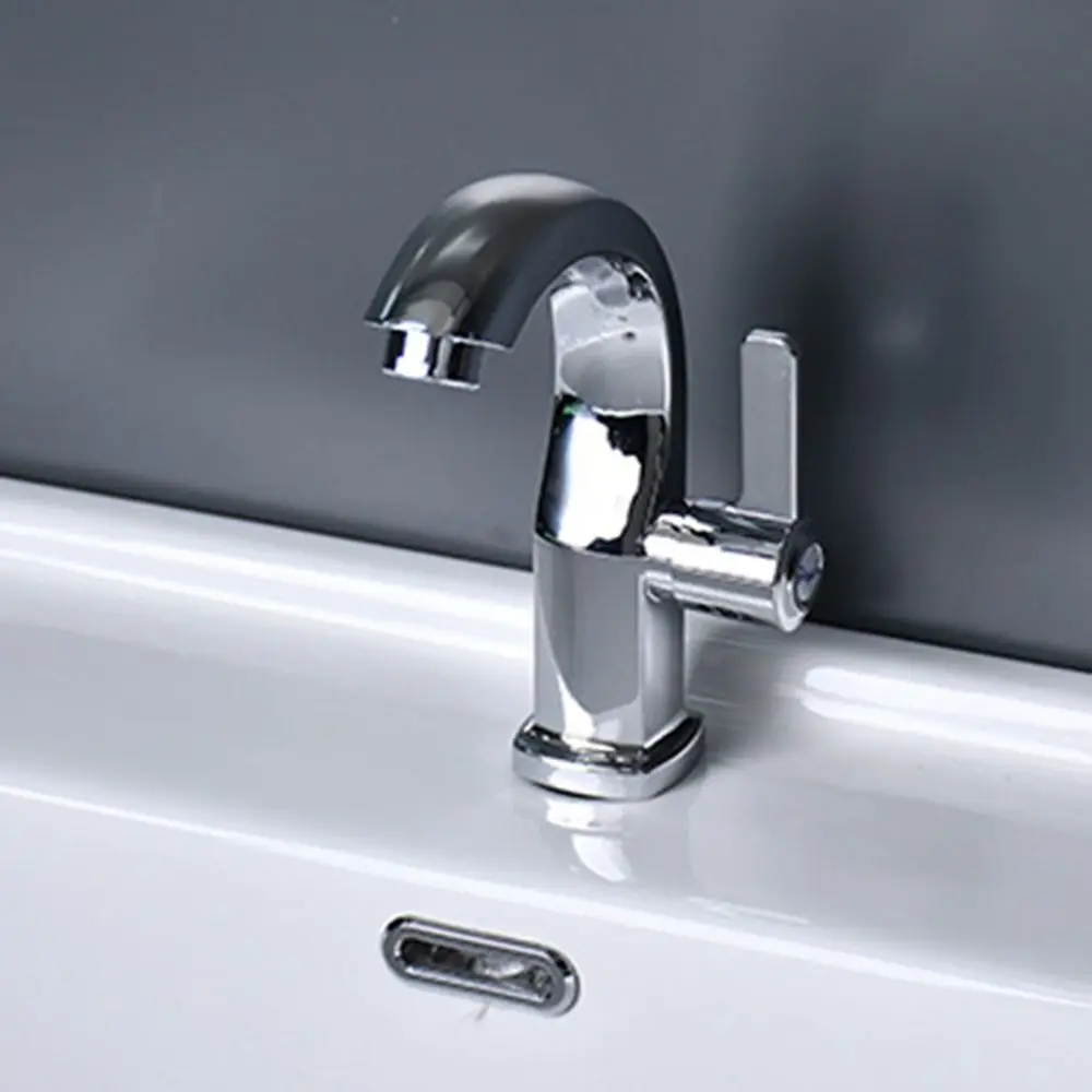 

Single Cold Bathroom Basin Faucet Multifunction Modern ABS Water Purifier Safety Silver Single Lever Hole Tap Household