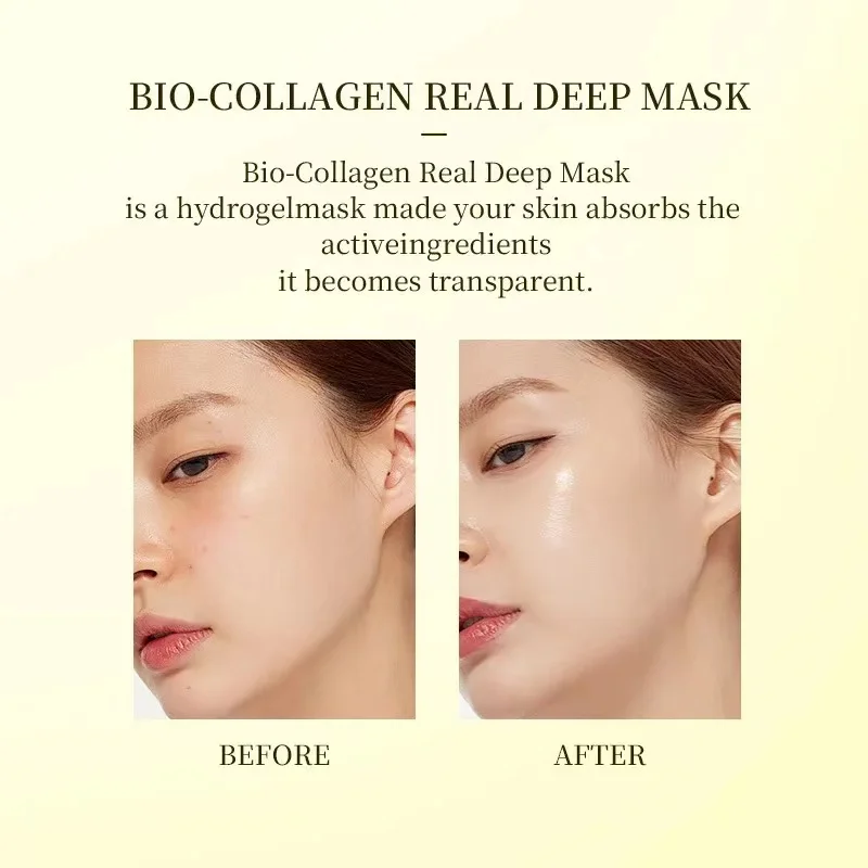 BioCollagen Mask Deep Moisturizing Whitening Niacinamide Mask, Collagen Mask Skin Care Hydrogel Mask Firming Skin