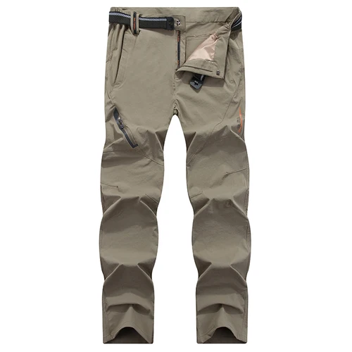 Imagen 2 del producto Pantalones elásticos de secado rápido de cuatro lados para hombre, pantalones de Montañismo al aire libre, ligeros y finos para mujer, transpirables elásticos de verano