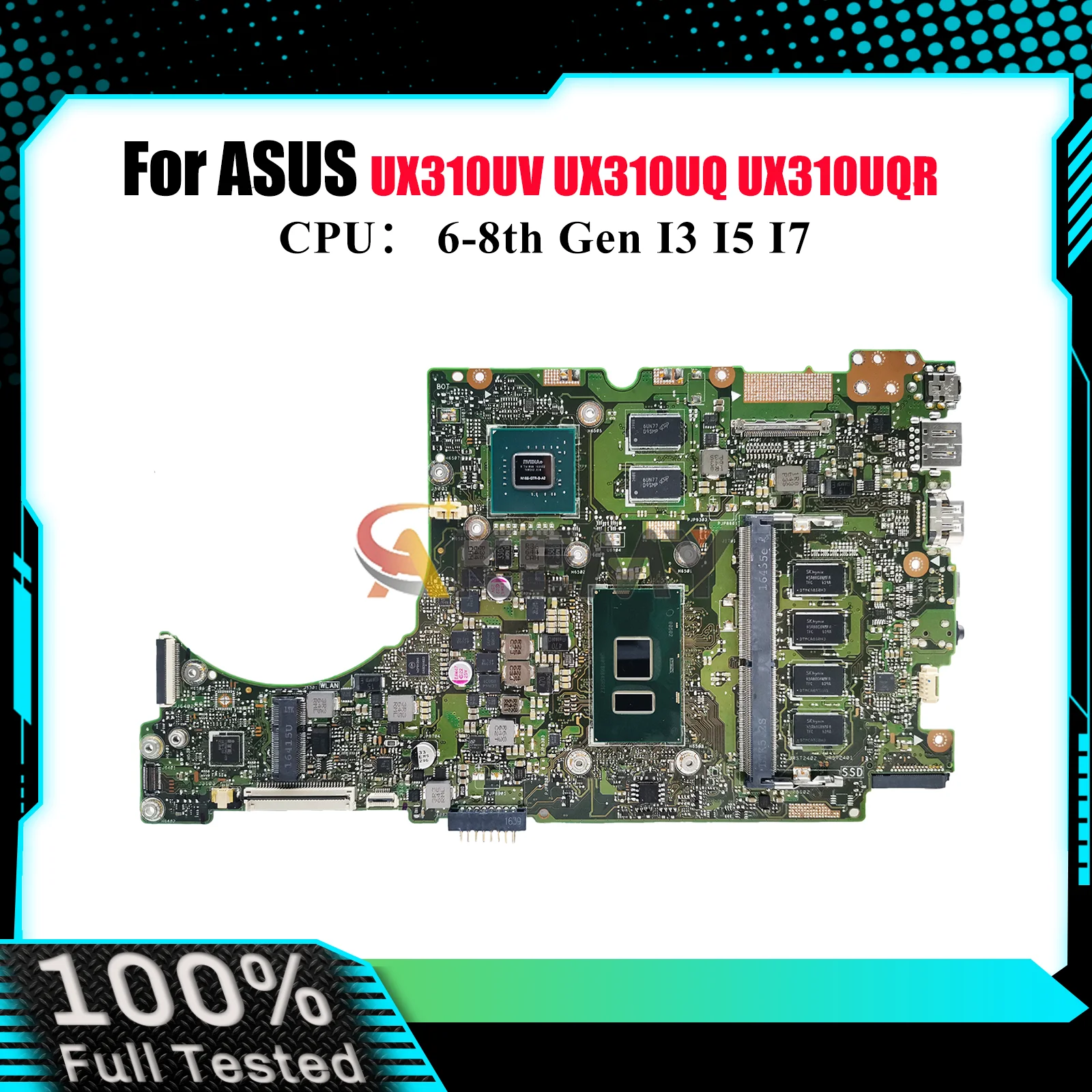 

Материнская плата UX310UV для ноутбука ASUS UX310UFR UX310U RX310U U3000U UX310UQK UX310UQR UX310UV UX310UQ с процессором I3 I5 I7