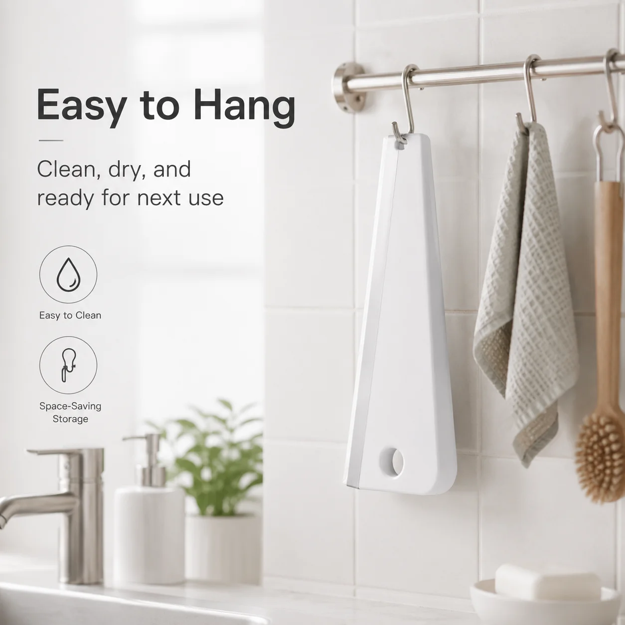 Multifunctional Squeegee Pad, Home Bathroom and Toilet Glass Cleaning Tool, Washbasin Soft Rubber Cleaning Tool