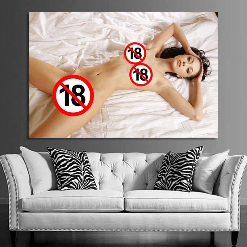 Sexy Girl Pussy Nudes Model on Bed Sultry Women 4K Posters Canvas Prints Wall Art Modern Painting for Home Living Room Decor