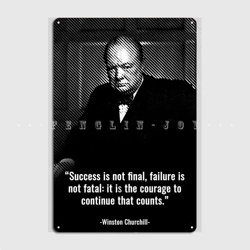 Quotes Winston Churchill Metal Sign Cinema Kitchen Pub Garage Personalized Plaques Tin Sign Poster