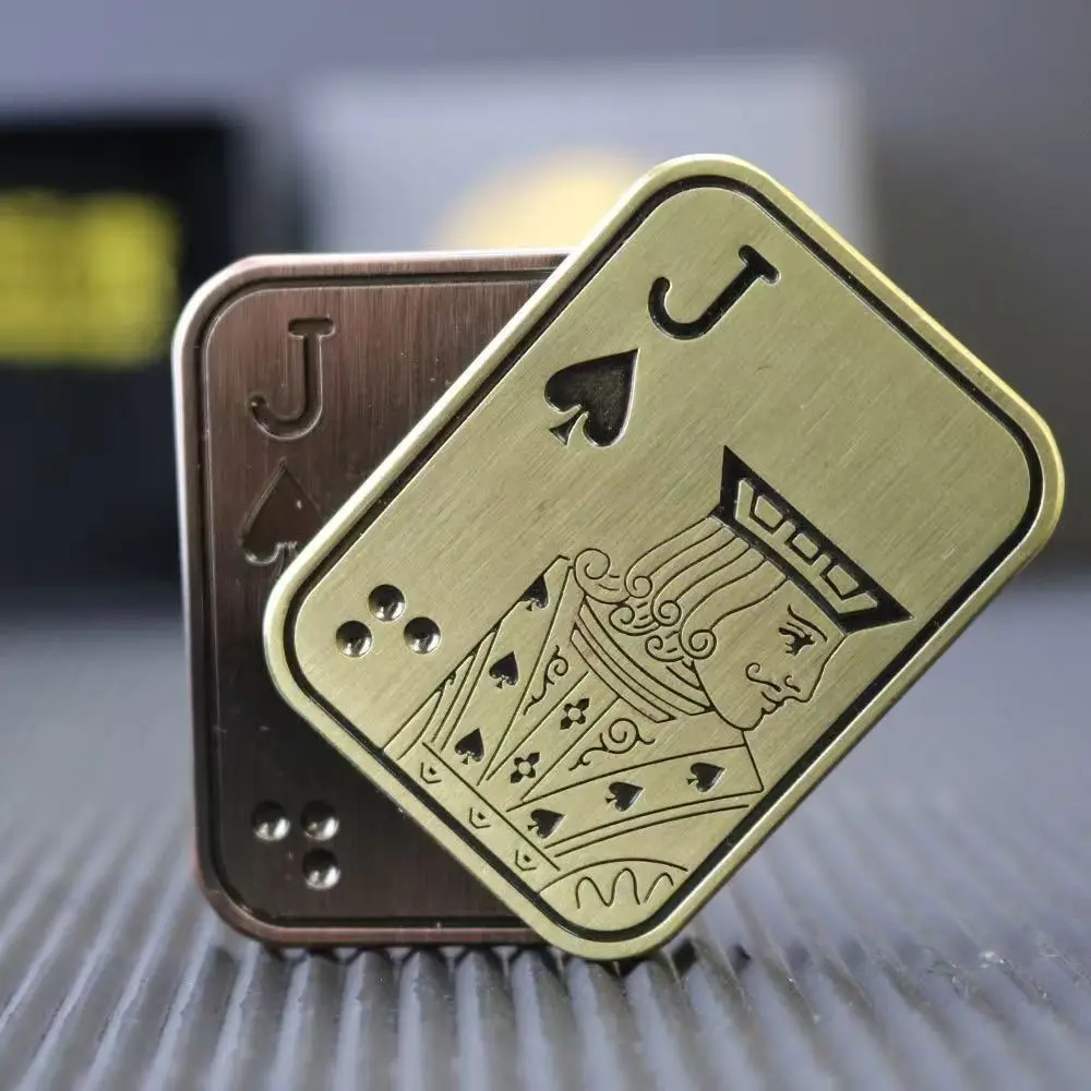 Magnetic Metal Poker Fidget Toy Adult Office Sensing Fun Gripping Auditory Fingertip Card Stress Relief Slider EDC