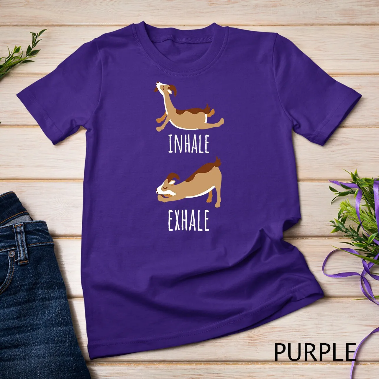 Inhale Exhale Goat Yoga Meditation Workout Exercise Mom T Shirt Sweat