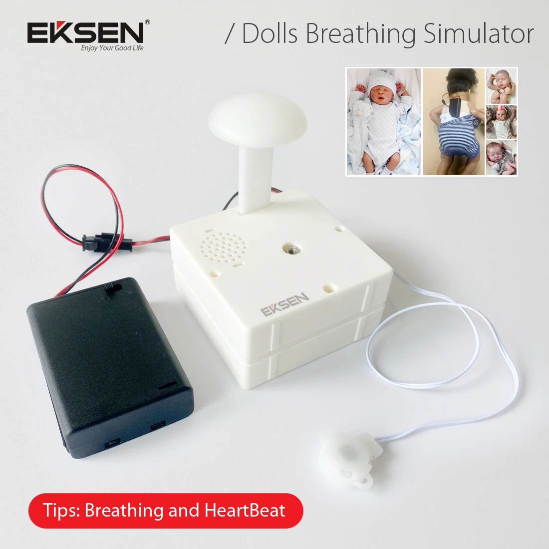 

Reborn Doll Breathing Simulator with Heart Beating, No Cry Sound Simulator for Reborn Dolls, Reborn Doll Artists Pulsing Device.