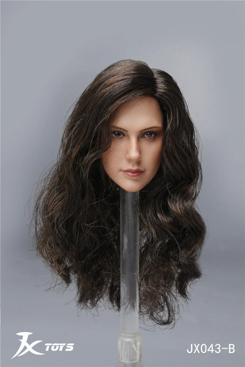 Głowa 1/6 Gal Gadot z bezpośrednim spojrzeniem, rzeźbiona głowa z przeszczepionymi włosami, model do rzeźbienia pasujący do 12-calowej figurki żołnierki.
